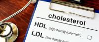 Medical form with words cholesterol HDL LDL
